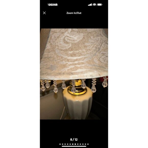 Lamp Vintage Boudoir White Milk Glass Floral Lampshade Brass Table Lamp FLAW - Picture 8 of 11